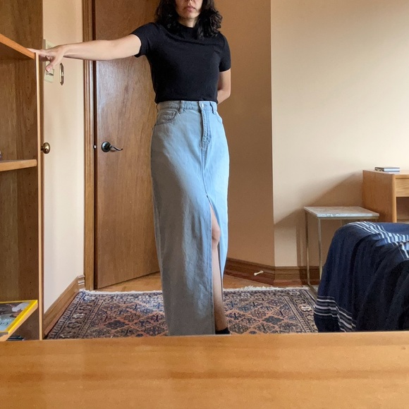 Simons Light Blue Denim Maxi Skirt - Picture 2 of 8